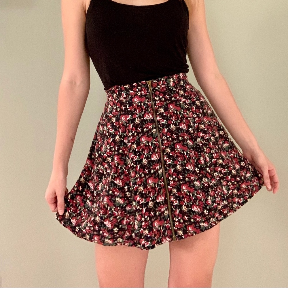 Pins & Needles Black and Red Mini Skater Skirt